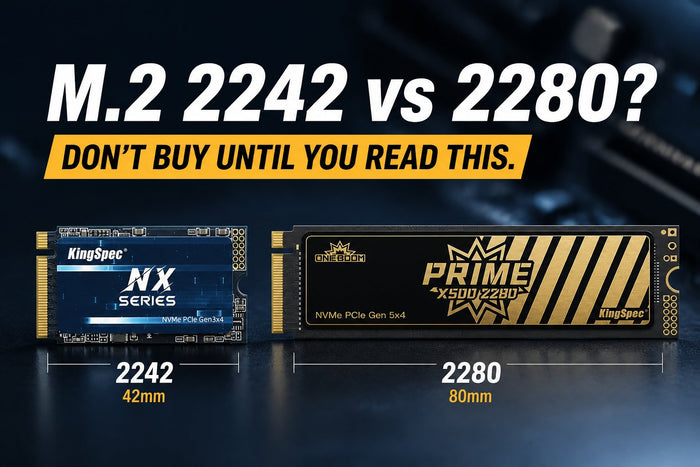 M.2 2242 and 2280 SSD size comparison